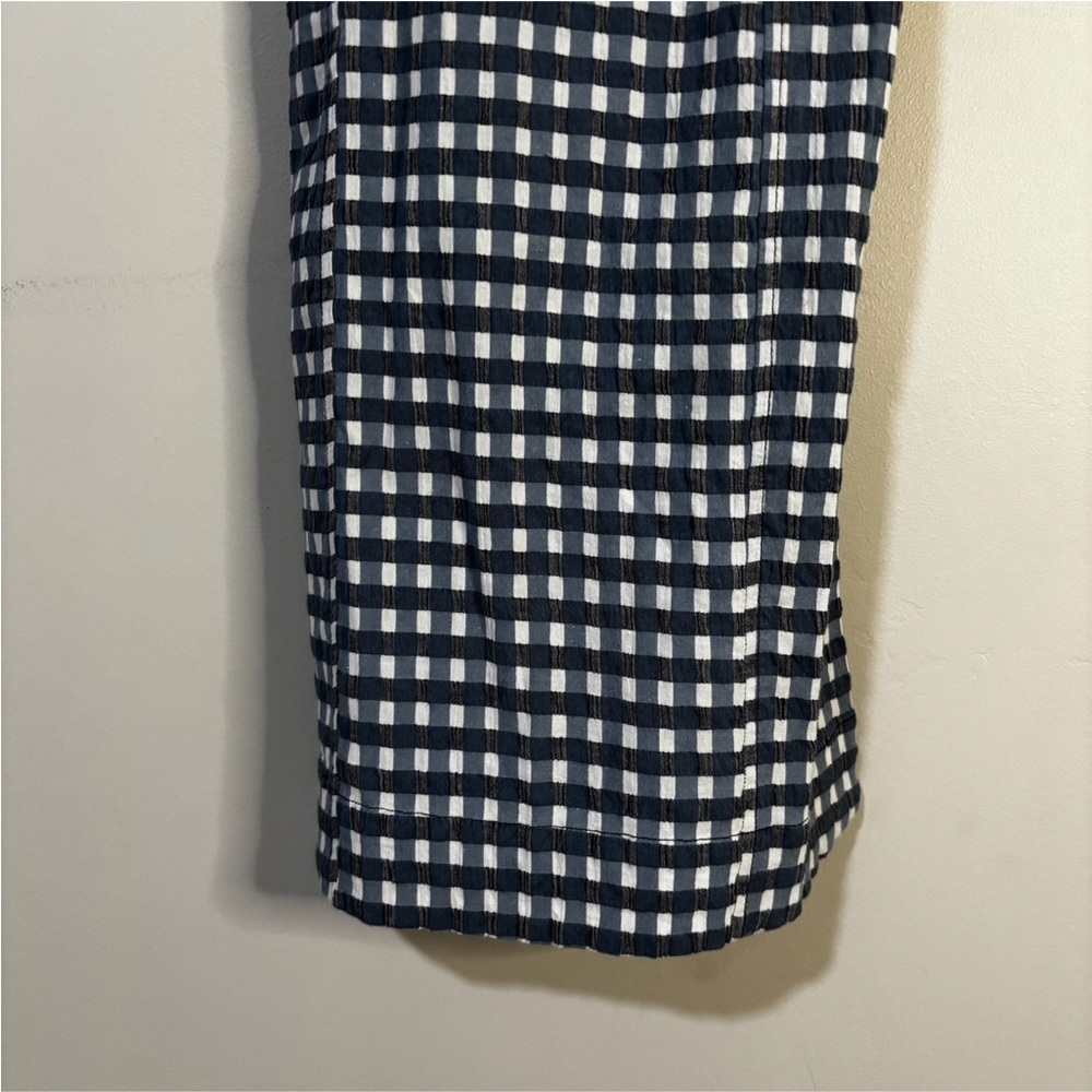Free People Lucinda Blue Indigo Gingham Midi Dress Size M - Picture 3 of 7